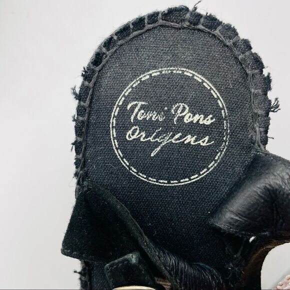 Pons Quintana Lydia Black Suede Espadrille Wedge Sandals - Picture 5 of 5